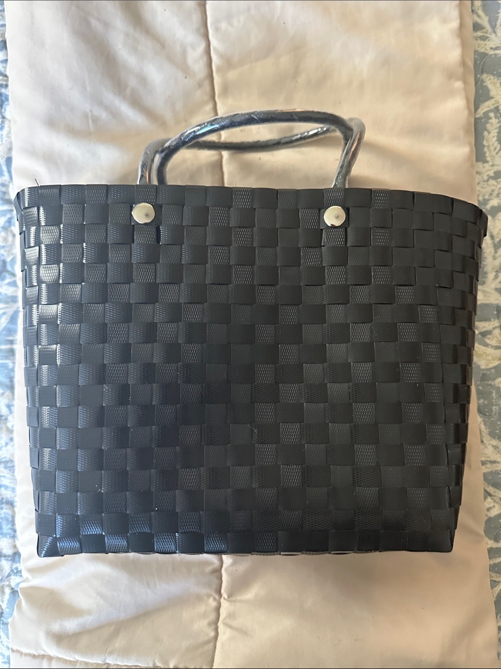 Woven Black Tote Bag